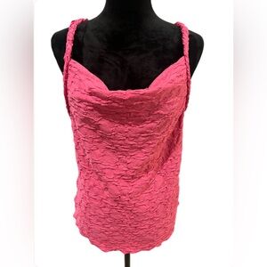 Free People Pink Textured Sleeveless Tank- extra small